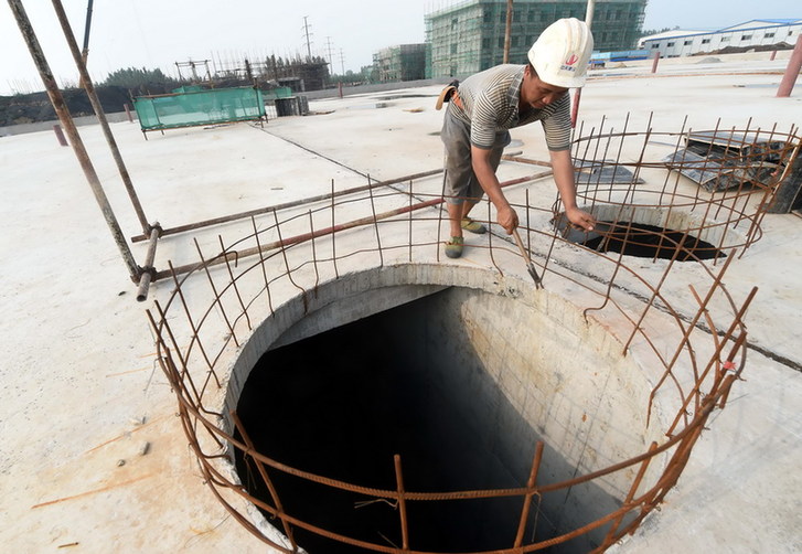 南水北调工程配套工程霸州地表水厂清水池施工现场